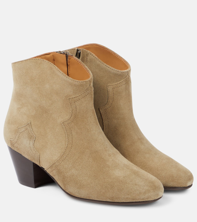 Isabel Marant Suede Ankle Boots In Taupe