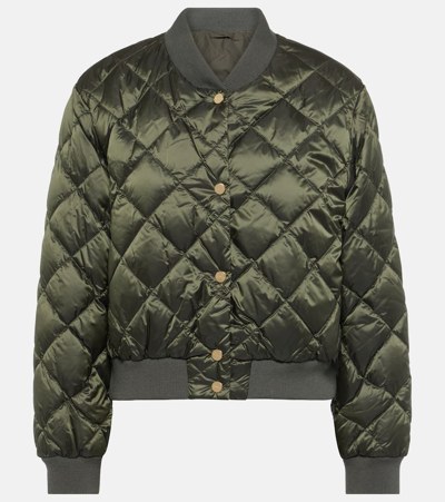 Max Mara Bsoft Quilted Bomber Jacket In Green