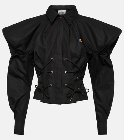 Vivienne Westwood Gexy Cotton Poplin Shirt In Black