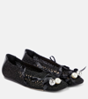 SIMONE ROCHA BELL CHARM EMBELLISHED CROCHET BALLET FLATS