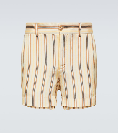 King & Tuckfield Striped Shorts In Lemon/toffee Stripe