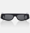 Gucci Logo Rectangular Sunglasses In Black