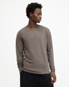 Allsaints Brace Brushed Cotton Long Sleeve T-shirt In Ash Khaki Green