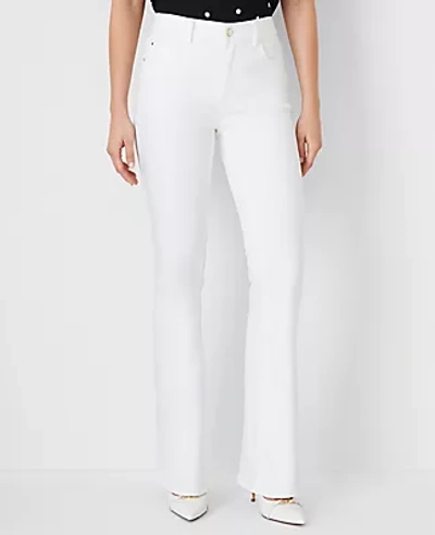 Ann Taylor Mid Rise Boot Jeans In White - Curvy Fit