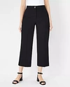 Ann Taylor The High Rise Kate Wide Leg Crop Pant In Texture - Curvy Fit In Black