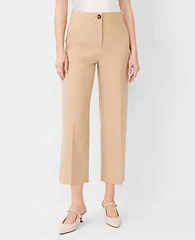 Ann Taylor The Petite High Rise Kate Wide Leg Crop Pant In Texture In Baguette