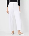 Ann Taylor The Petite High Rise Kate Wide Leg Crop Pant In Texture - Curvy Fit In White
