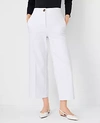 Ann Taylor The Petite High Rise Kate Wide Leg Crop Pant In Texture In White