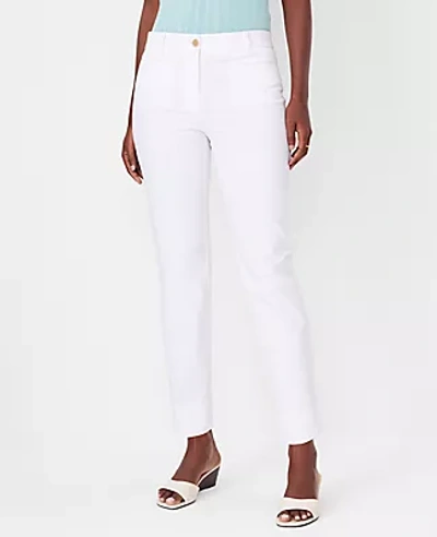Ann Taylor The Petite Cotton Crop Pant - Curvy Fit In White