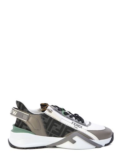 Fendi Flow Sneakers In Grey,white,black