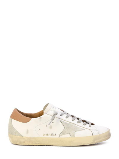 Golden Goose Super-stars Sneakers With Brown Heel Tab In White