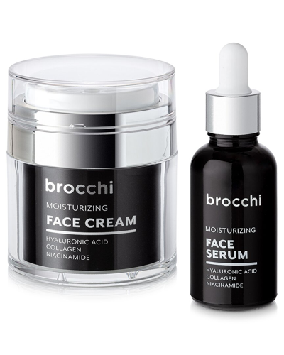 Sebastian Brocchi Men's Hyaluronic Acid Face Cream & Serum 2pc Set In White