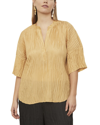 VINCE VINCE PLUS CRUSHED BAND COLLAR SILK BLOUSE