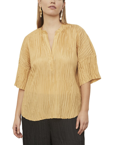 Vince Plus Crushed Band Collar Silk Blouse