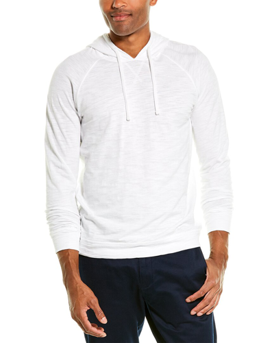 Vince Men's Solid Slub Popover Hoodie In White