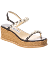 JIMMY CHOO JIMMY CHOO AMATUUS 60 LEATHER WEDGE SANDAL