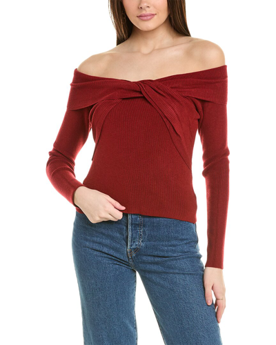 Reveriee Off-the-shoulder Sweater In Red