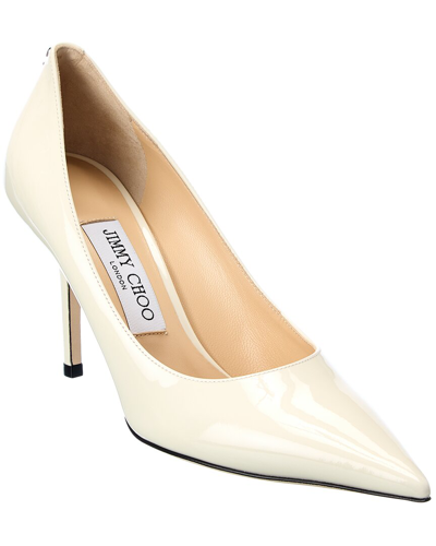 Jimmy Choo Love 85 Patent Pump In White