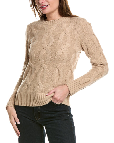 Sail To Sable Chunky Cable Wool-blend Sweater In Brown