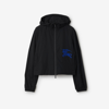 Burberry Black Nylon Cropped Jacket In Black