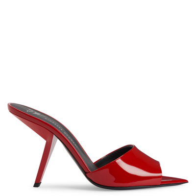 Giuseppe Zanotti Mystero 90mm Leather Mules In Red