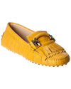 TOD'S TOD’S GOMMINO T-RING CROC-EMBOSSED LOAFER
