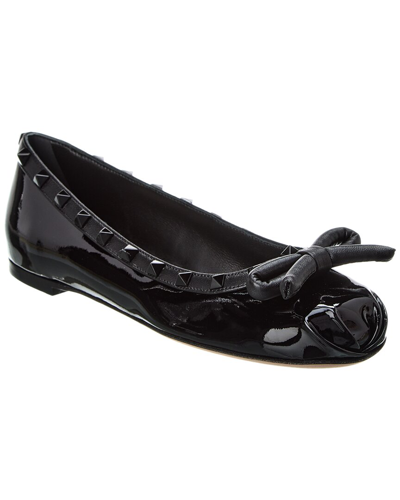 Valentino Garavani Leather Flat In Black