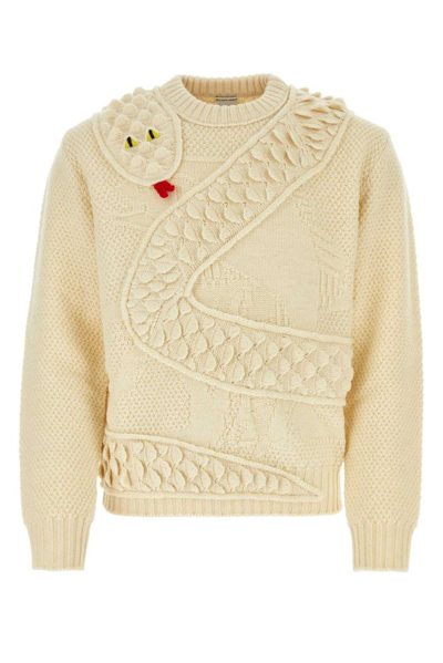 Bottega Veneta Crewneck Sleeved Sweater In White