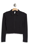90 Degree By Reflex Wonderlink Reese Collar Zip-up Jacket In Black