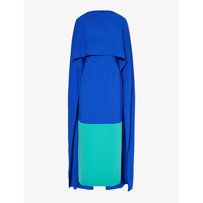 Roksanda Womens Persian Blue Eliana Draped-panel Woven Maxi Dress