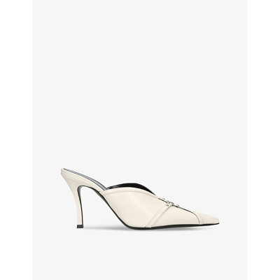 Diesel Womens White D-electra Leather Mules