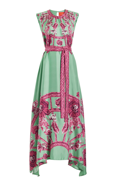 La Doublej San Carlo Printed Silk Maxi Dress In Pink