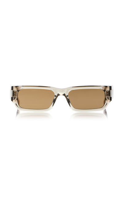 Saint Laurent Rectangular-frame Acetate Sunglasses In Brown