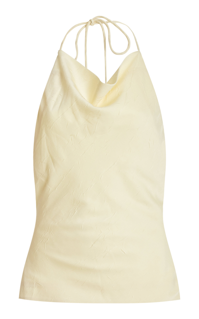 Significant Other Draped Halter Top In Yellow