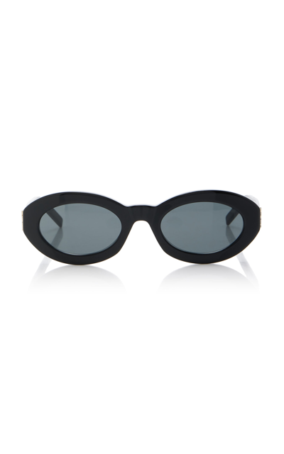 Saint Laurent Round-frame Acetate Sunglasses In Black
