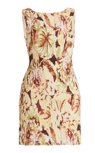 Significant Other Simona Shirred Cotton-blend Mini Dress In Multi