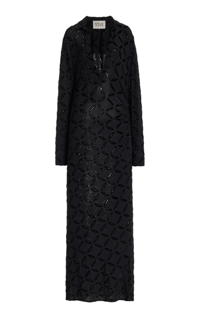 Tove Anna Mary Cutout Jersey Maxi Dress In Black