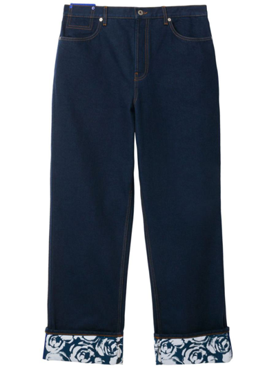 Burberry Heavyweight Denim Jeans In Indigo Blue