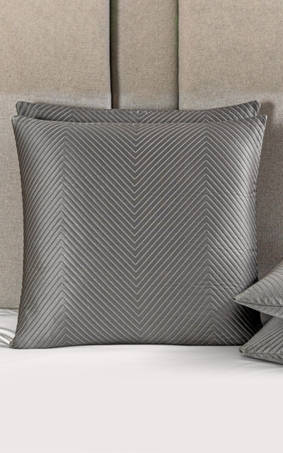 Frette Herringbone Decorative Cushion In Grey