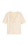 Elce Inka Buttoned Tencel Top In White