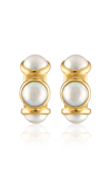 Jade Ruzzo Vic 18k Yellow Gold Pearl Earrings In White