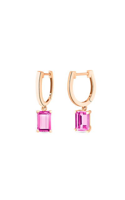 Ginette Ny 18k Rose Gold Topaz Earrings In Pink