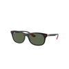 Ray Ban Rb4607m Scuderia Ferrari Collection Sunglasses Black Frame Green Lenses 55-17 In Black