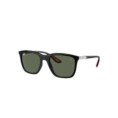 Ray Ban Rb4433m Scuderia Ferrari Collection Sunglasses Black Frame Green Lenses 54-20