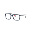 Ray Ban Rb7240m Optics Scuderia Ferrari Collection Eyeglasses Blue Frame Clear Lenses Polarized 54-18 In Blue