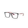 RAY BAN EYEGLASSES UNISEX RB7240M OPTICS SCUDERIA FERRARI COLLECTION - RED FRAME CLEAR LENSES POLARIZED 54-1