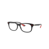 Ray Ban Rb7307m Optics Scuderia Ferrari Collection Eyeglasses Black Frame Clear Lenses Polarized 52-17 In Black