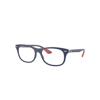 Ray Ban Rb7307m Optics Scuderia Ferrari Collection Eyeglasses Blue Frame Clear Lenses Polarized 55-17 In Blue