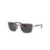 RAY BAN SUNGLASSES UNISEX RB3743M SCUDERIA FERRARI COLLECTION - BLACK FRAME GREY LENSES 58-19