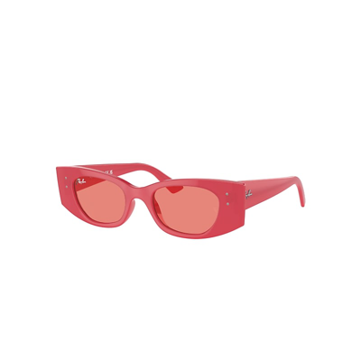 RAY BAN KAT BIO-BASED SONNENBRILLEN KIRSCHROT FASSUNG ROSA GLAS 49-20